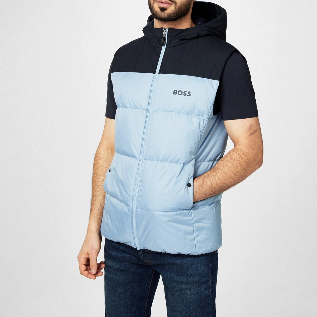 Hugo Boss V Hamar1 Hooded Gilet - Open Blue 498
